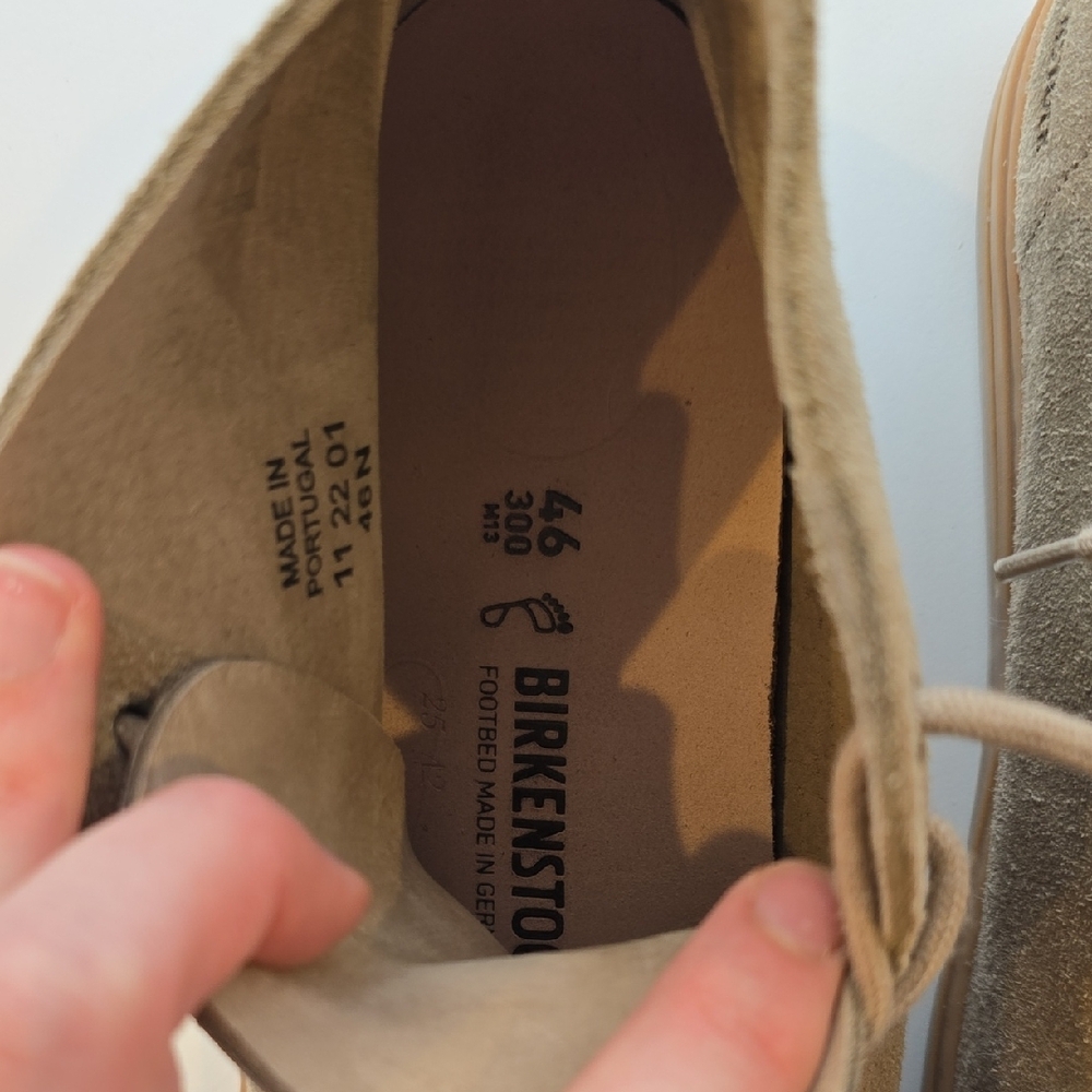 Birkenstock Mens Suede Lace-Up Chukka Ankle Boots - Taupe - Picture 2 of 5
